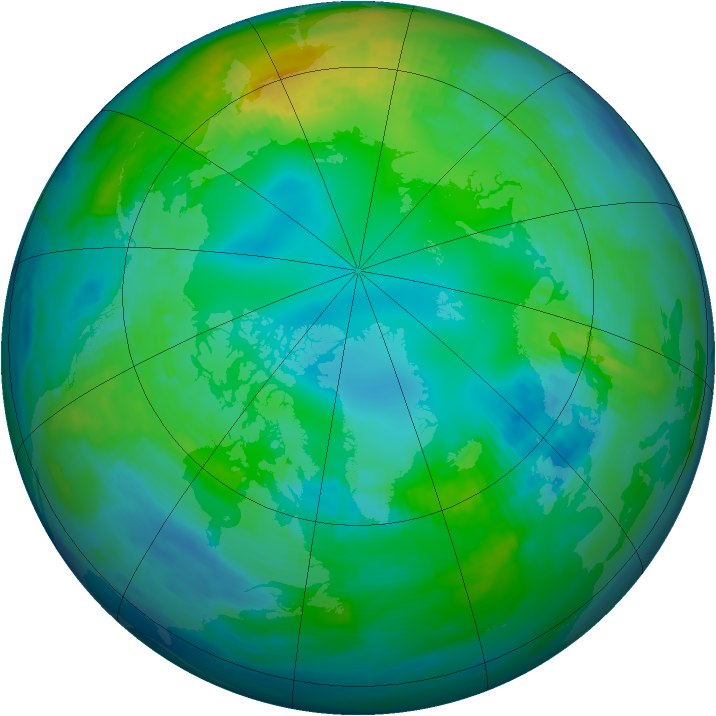 Arctic ozone map for 07 November 1986